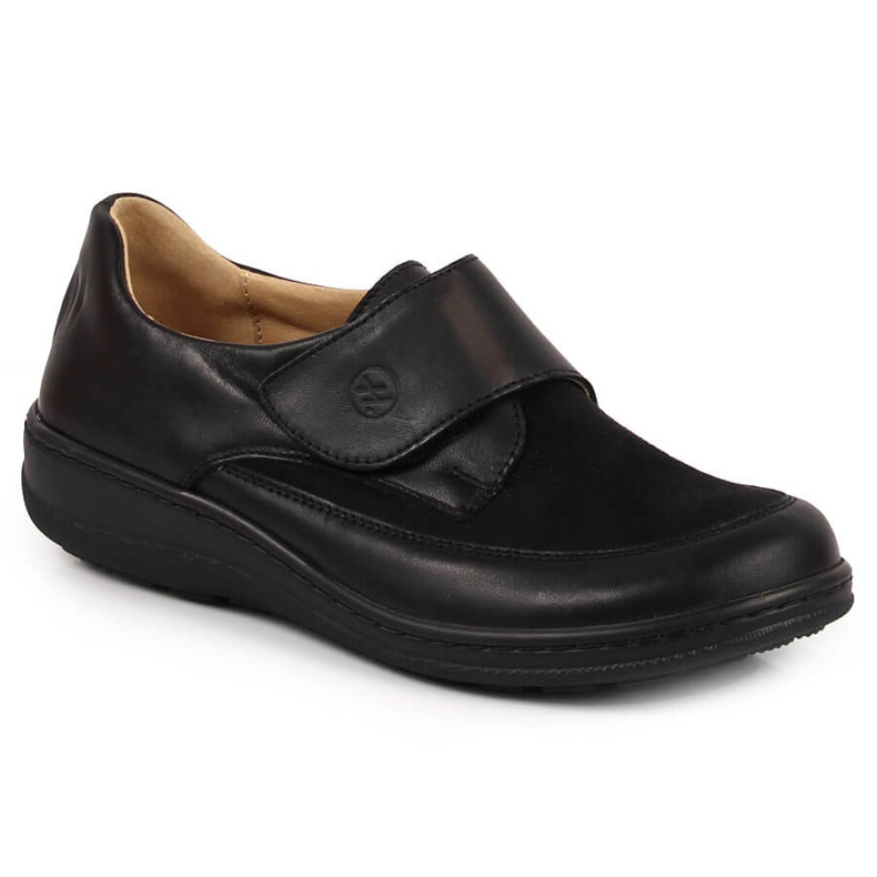 Chaussures femme en cuir avec velcro noir Helios 395 le noir Chaussures femme en cuir avec velcro noir Helios 395 le noir