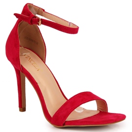 Sandales talons hauts daim fuchsia Vinceza rose