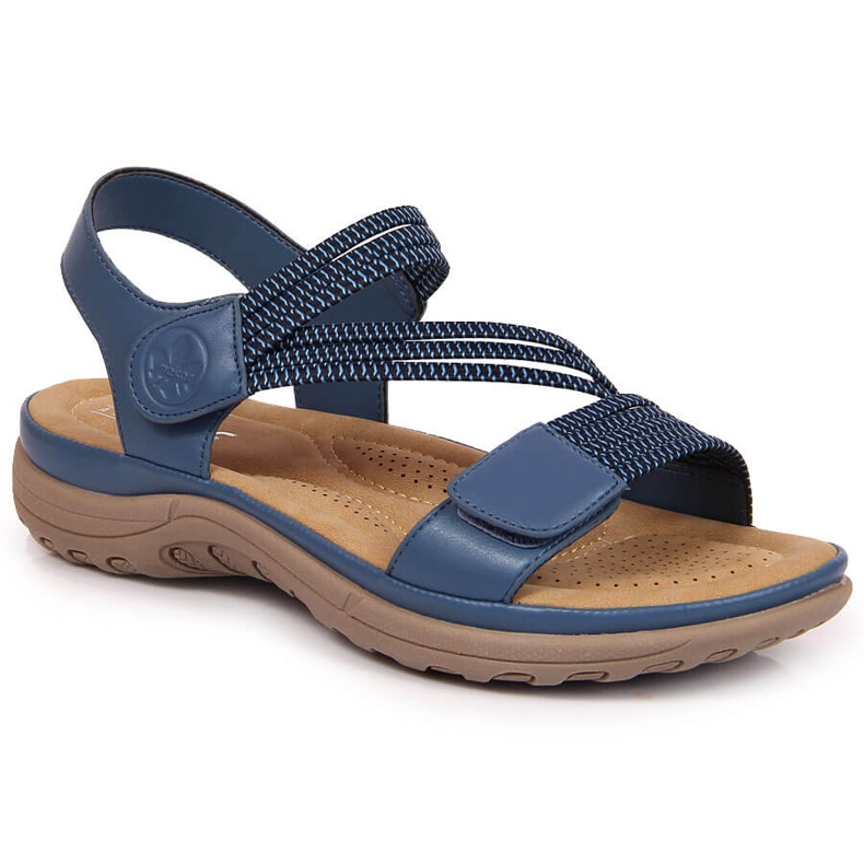 Sandales de sport pour femmes avec velcro bleu Rieker V8873-14