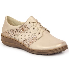 Chaussures confortables en cuir doré pour femme Helios 399
