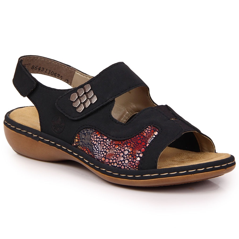 Rieker 65989-14 sandales velcro bleu marine