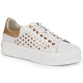 Baskets en cuir pour femmes avec rivets blancs Filippo