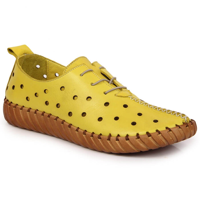 Chaussures confortables en cuir jaune Artiker