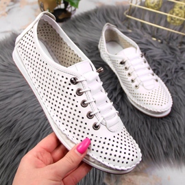 Chaussures femme en cuir ajouré Artiker blanc Chaussures femme en cuir ajouré Artiker blanc