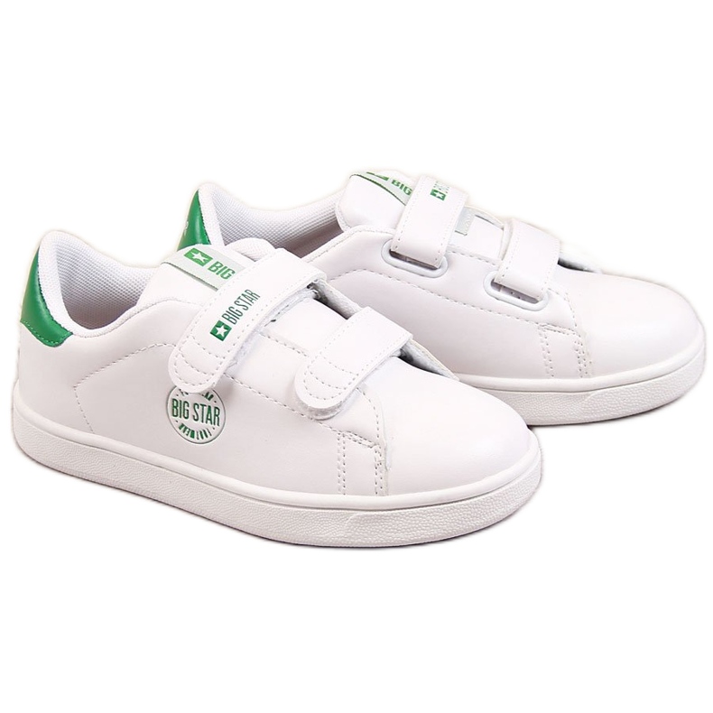 Baskets enfant en cuir écologique velcro blanc Big Star DD374029 blanche Baskets enfant en cuir écologique velcro blanc Big Star DD374029 blanche