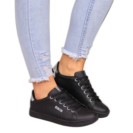 Baskets noires pour femmes avec cuir écologique Big Star DD274586