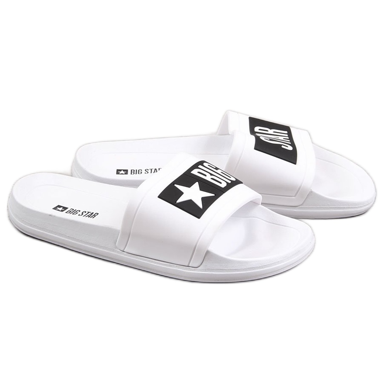 Chaussons de plage en caoutchouc blanc Big Star DD274A264 blanche Chaussons de plage en caoutchouc blanc Big Star DD274A264 blanche
