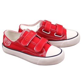 Baskets basses enfant Big Star FF374063 à scratch Rouge