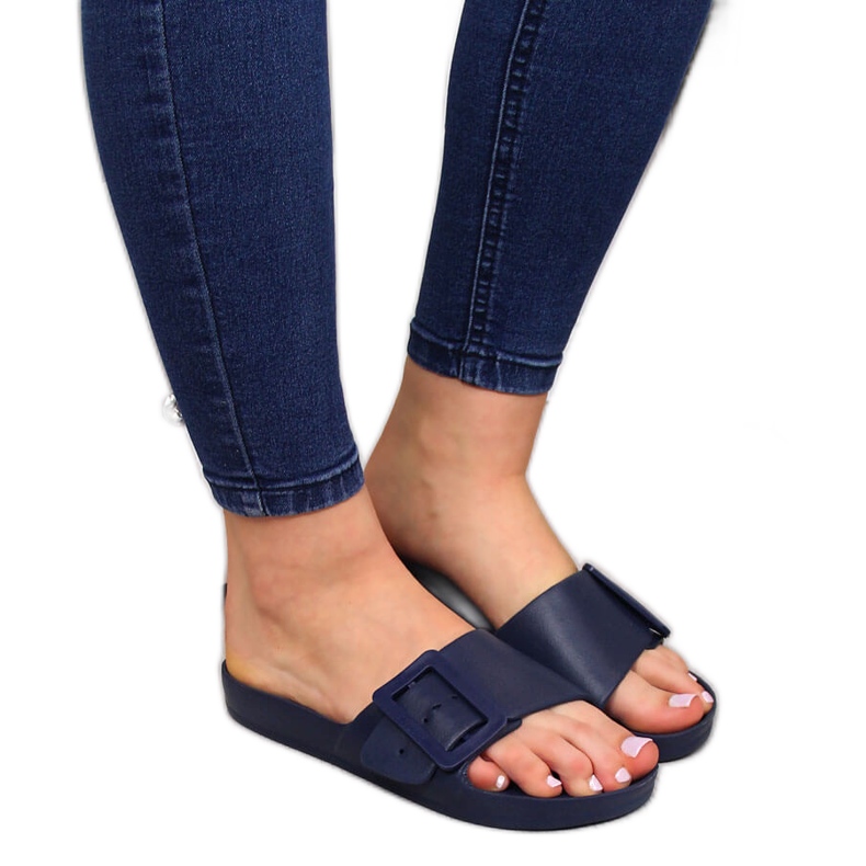 Chaussons de plage mousse femme bleu marine Big Star FF274A388