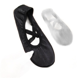Ballerines en cuir avec élastiques noirs Nazo le noir