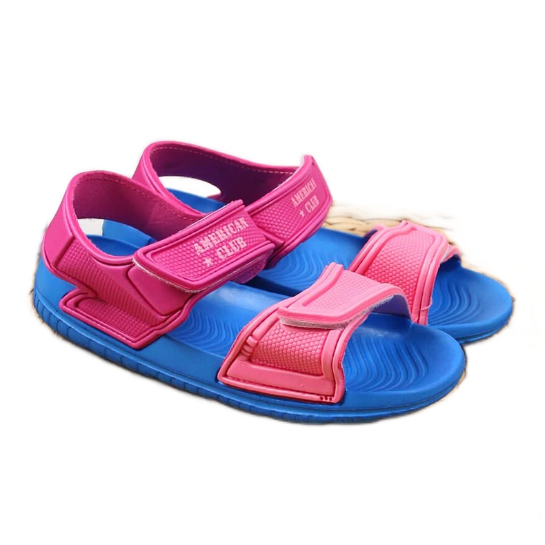 Sandales en mousse velcro American Club pour filles rose