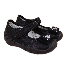 Chaussons ballerines fille Befado noir velcro le noir