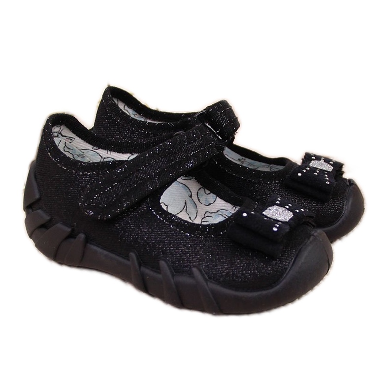 Chaussons ballerines fille Befado noir velcro le noir Chaussons ballerines fille Befado noir velcro le noir