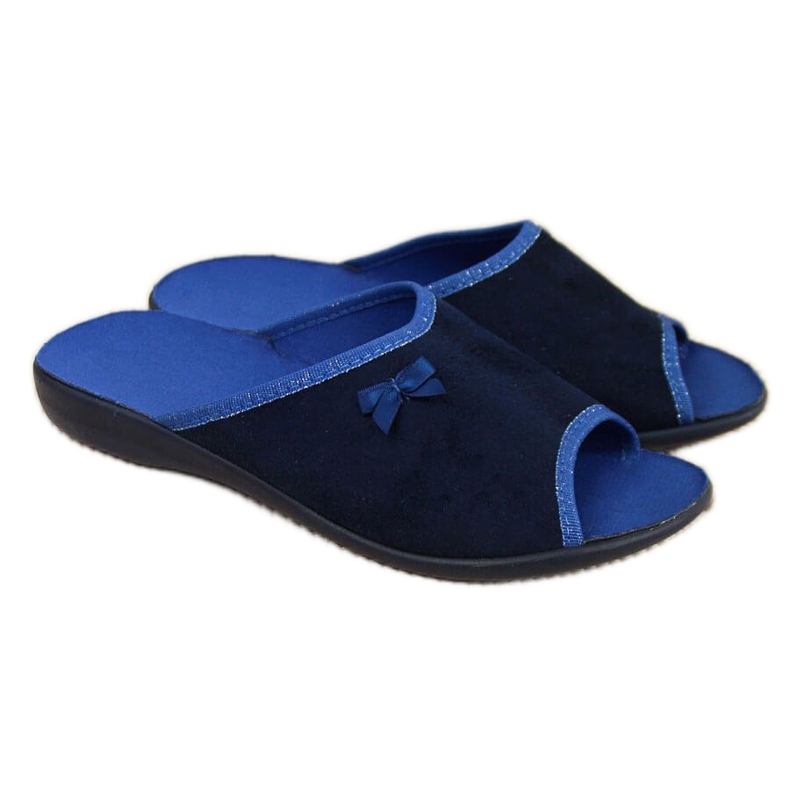 Chaussons de maison pour femmes, bleu marine et bleu Befado
