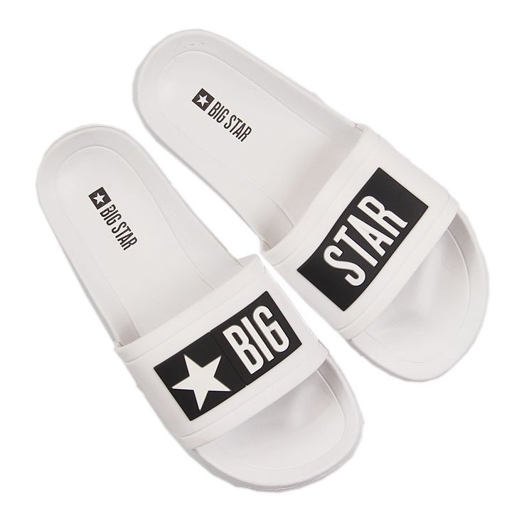 Chaussons blancs pour enfants pour la piscine Big Star DD374151 blanche le noir
