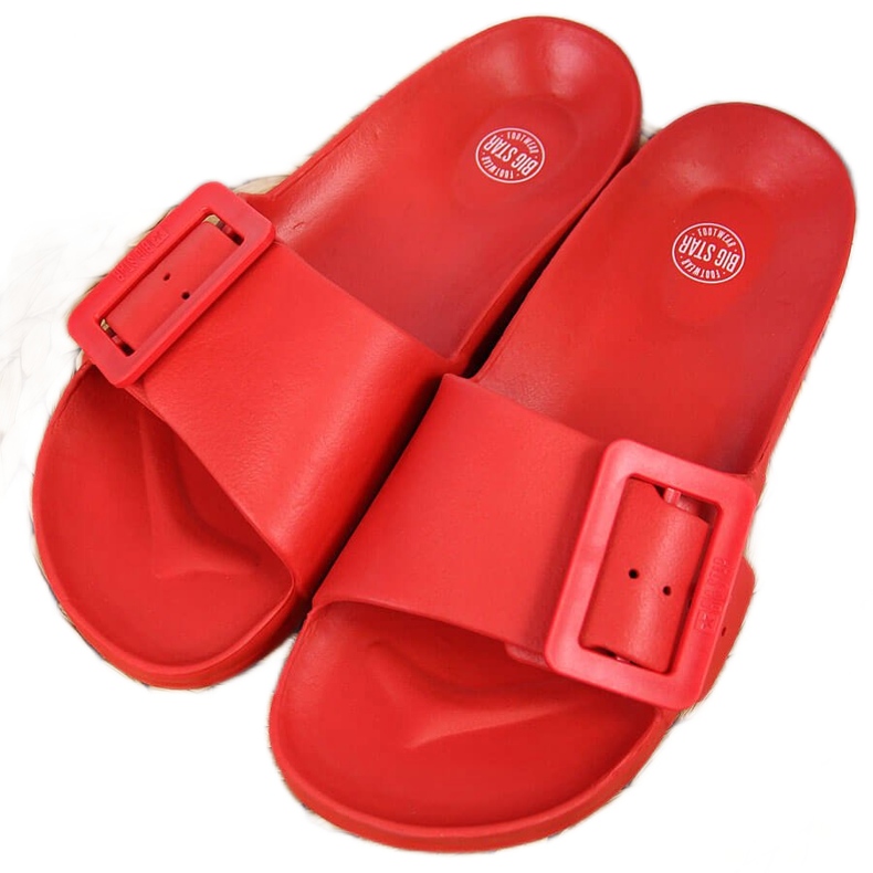 Chaussons de plage mousse rouge femme Big Star FF274A385