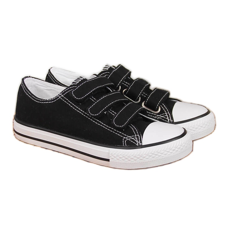 Baskets basses noires pour enfant Atletico avec fermetures velcro le noir Baskets basses noires pour enfant Atletico avec fermetures velcro le noir