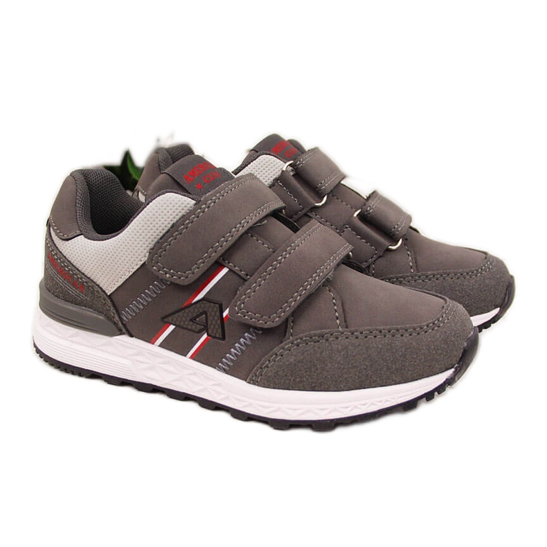 Velcro American Club sport garçon gris