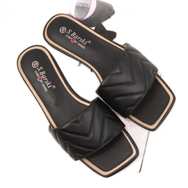 S.Barski Chaussons femme matelassés noirs S. Barski