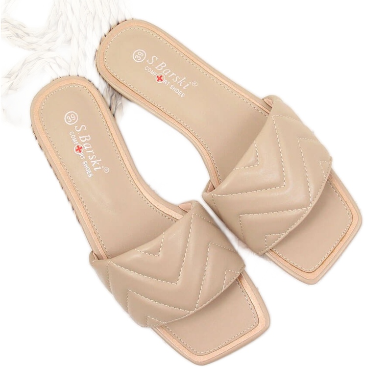 S.Barski Chaussons matelassés beiges femme S. Barski S.Barski Chaussons matelassés beiges femme S. Barski