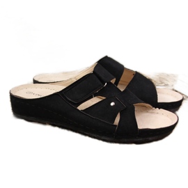 Chaussons compensés noirs femme Vinceza