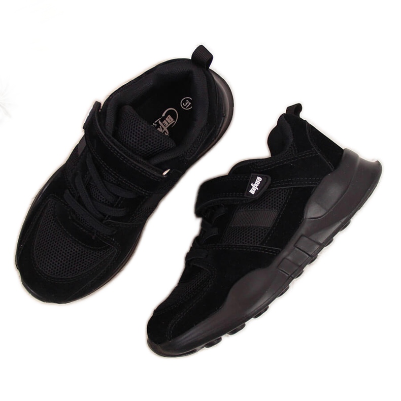 Chaussures de sport pour enfants Befado velcro noires le noir