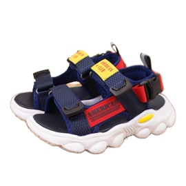 Sandales velcro bleu marine American Club pour garçon
