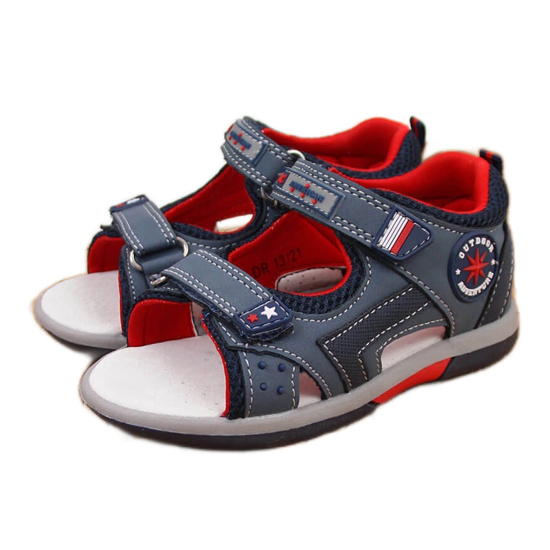 Sandales velcro bleu marine American Club pour garçon