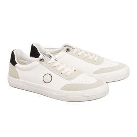 Baskets basses pour hommes en éco-cuir blanc Big Star II174009