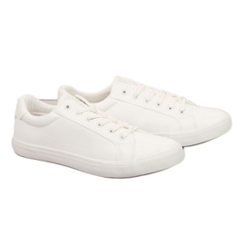 Baskets basses pour hommes en cuir écologique blanc Big Star II174028 blanche