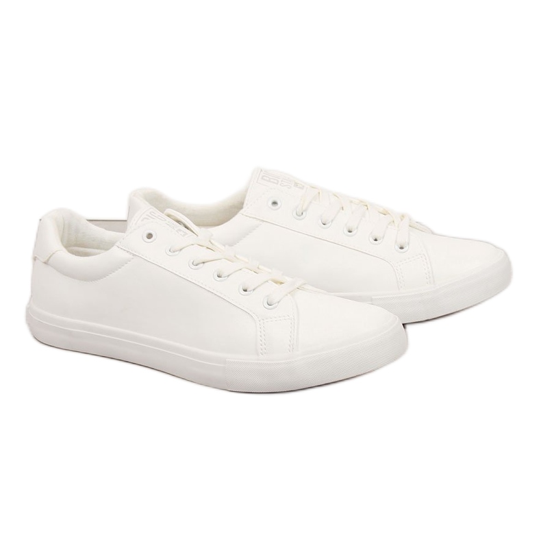 Baskets basses pour hommes en cuir écologique blanc Big Star II174028 blanche