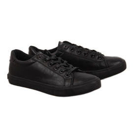 Baskets basses en cuir écologique noir pour hommes Big Star II174029