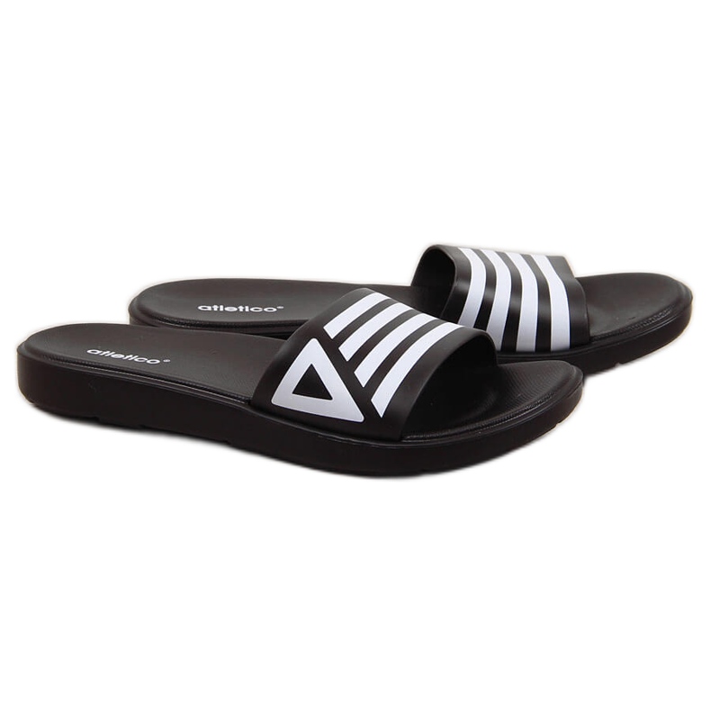 Chaussons de piscine noirs Atletico blanche le noir