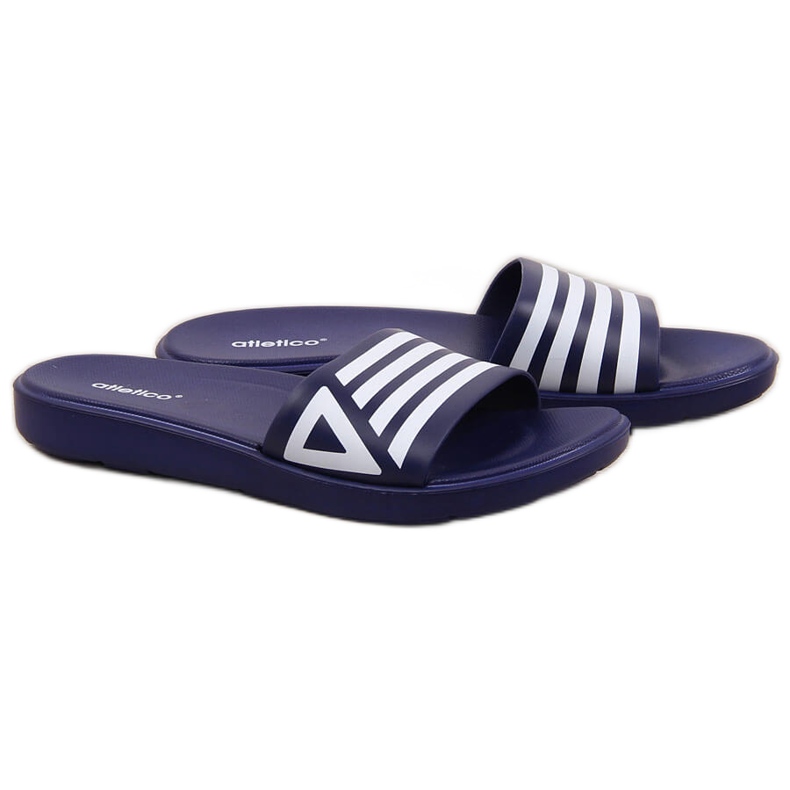 Chaussons de piscine Atletico bleu marine et blanc blanche Chaussons de piscine Atletico bleu marine et blanc blanche