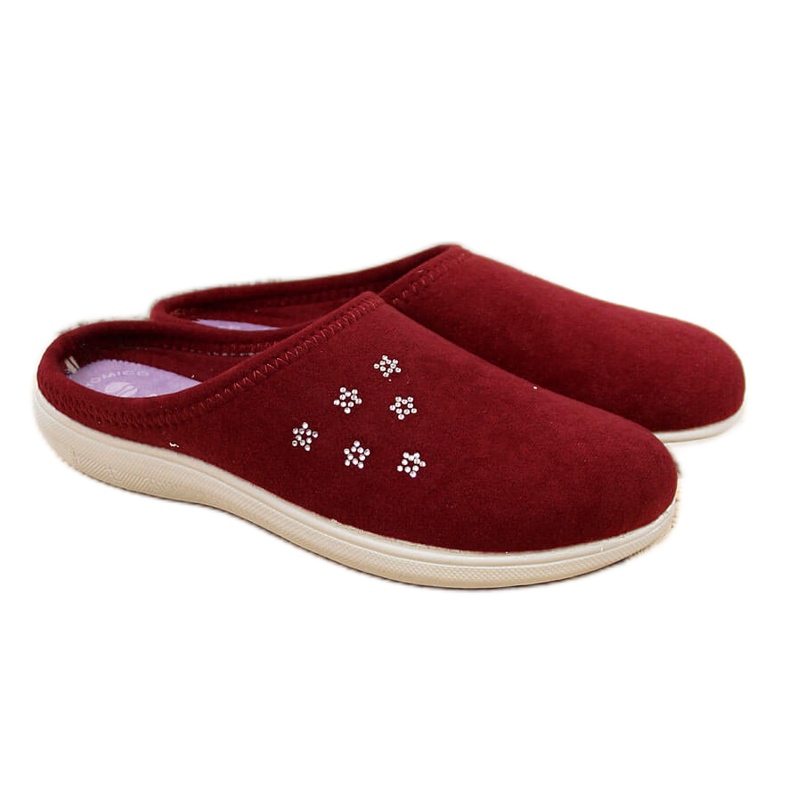 Chaussons de maison Inblu marron pour femme rouge multicolore