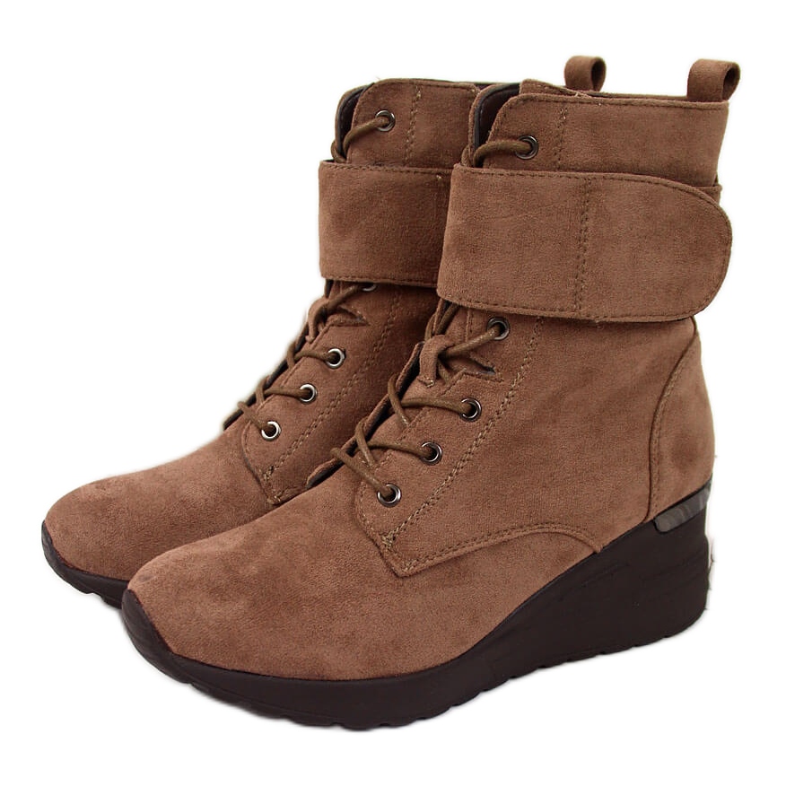 Marron Bottines compens es marron pour femme Jezzi brun