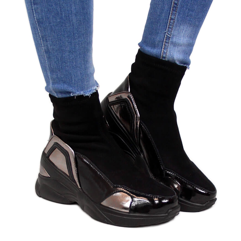 Baskets femme à talons compensés noir T.Sokolski le noir