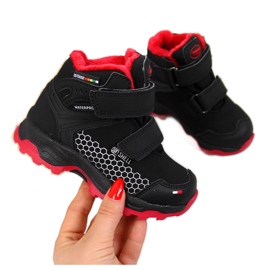 Bottes de neige imperméables noires à fermeture scratch pour garçon American Club