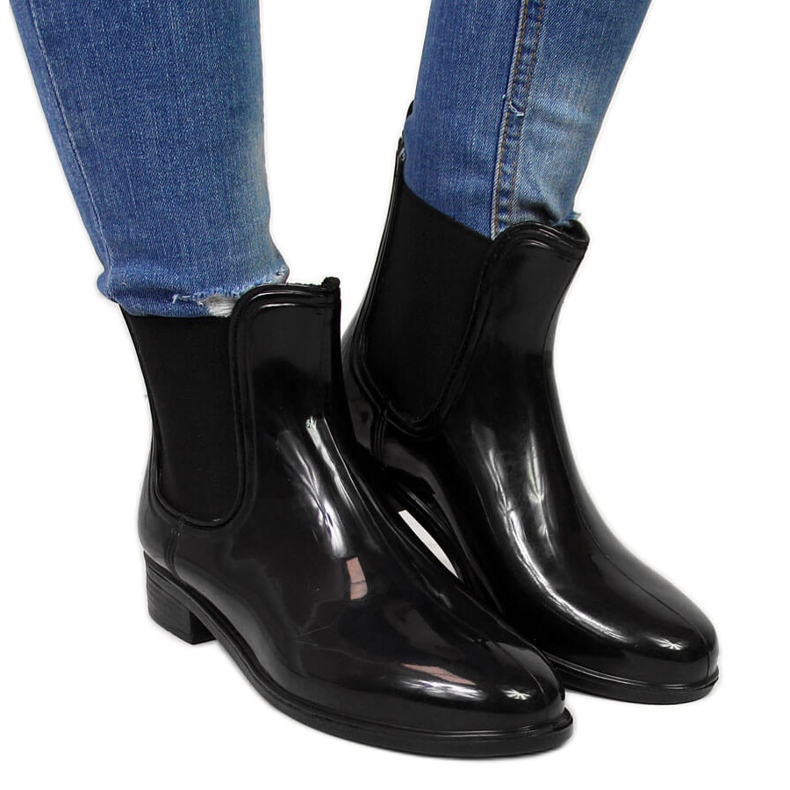 Bottines Jodhpur laquées noires galoches femme T.Sokolski le noir Bottines Jodhpur laquées noires galoches femme T.Sokolski le noir