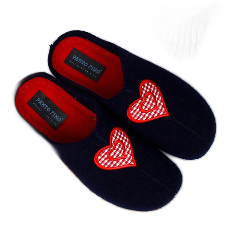 Chaussons feutre bleu marine femme Panto Fino