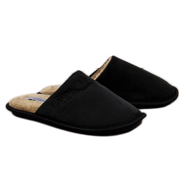 Chaussons homme Cadans home noir avec fourrure le noir