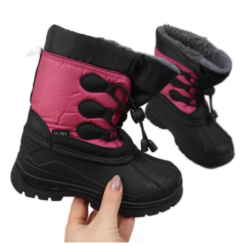 Bottes de neige enfant isolées rose Gallop le noir Bottes de neige enfant isolées rose Gallop le noir