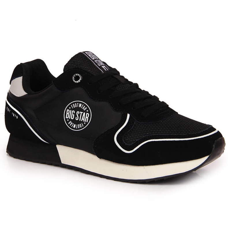 Chaussures de sport en cuir noir Big Star JJ274279 le noir