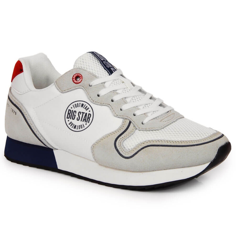 Chaussures de sport en cuir PU blanc pour hommes Big Star JJ174141 blanche