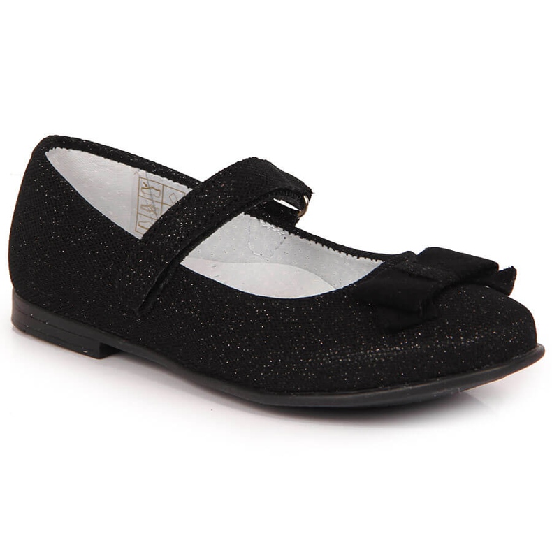 Ballerines en brocart noir pour fille Kornecki 6802 le noir