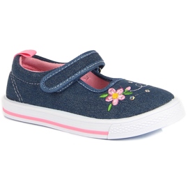 Baskets American Club pour fille en jean bleu Baskets American Club pour fille en jean bleu
