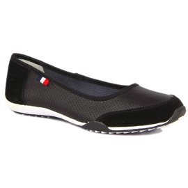 Ballerines femme en cuir noir ajouré Filippo