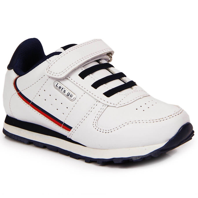 Chaussures de sport pour enfants blanches à velcro American Club