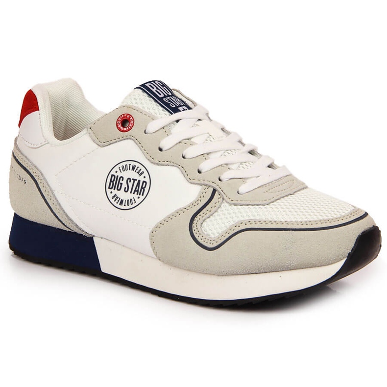 Chaussures de sport en cuir PU blanc Big Star JJ274280 blanche Chaussures de sport en cuir PU blanc Big Star JJ274280 blanche