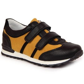 Chaussures garçon avec velcro camel Kornecki 6291 noir multicolore